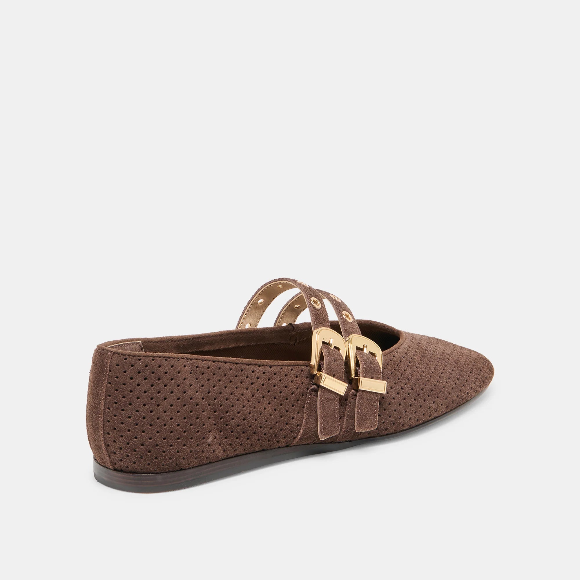 Dolce Vita | Baylee Grommet Ballet Flats Dk Brown Perforated Suede