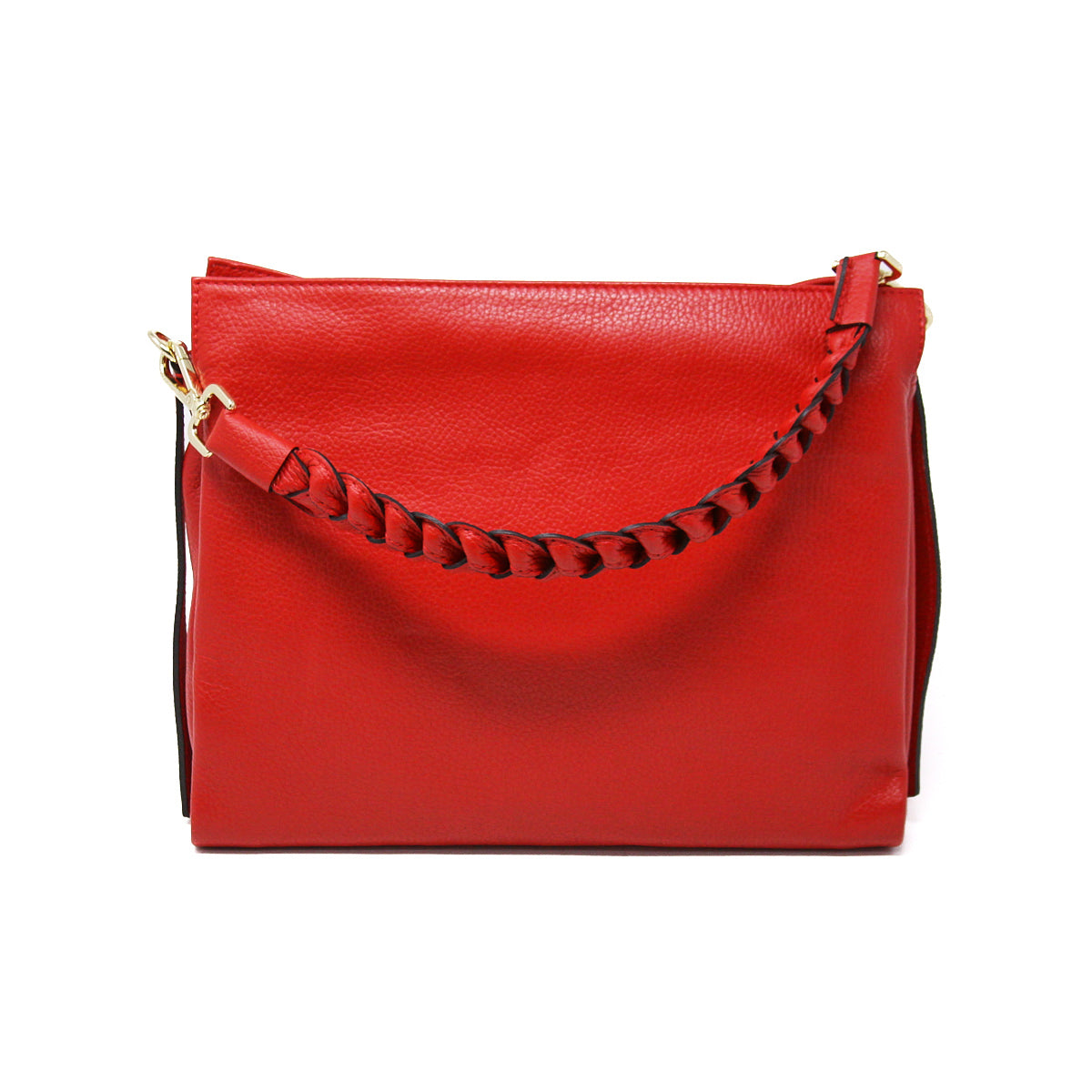 Braided Handle Leather tote