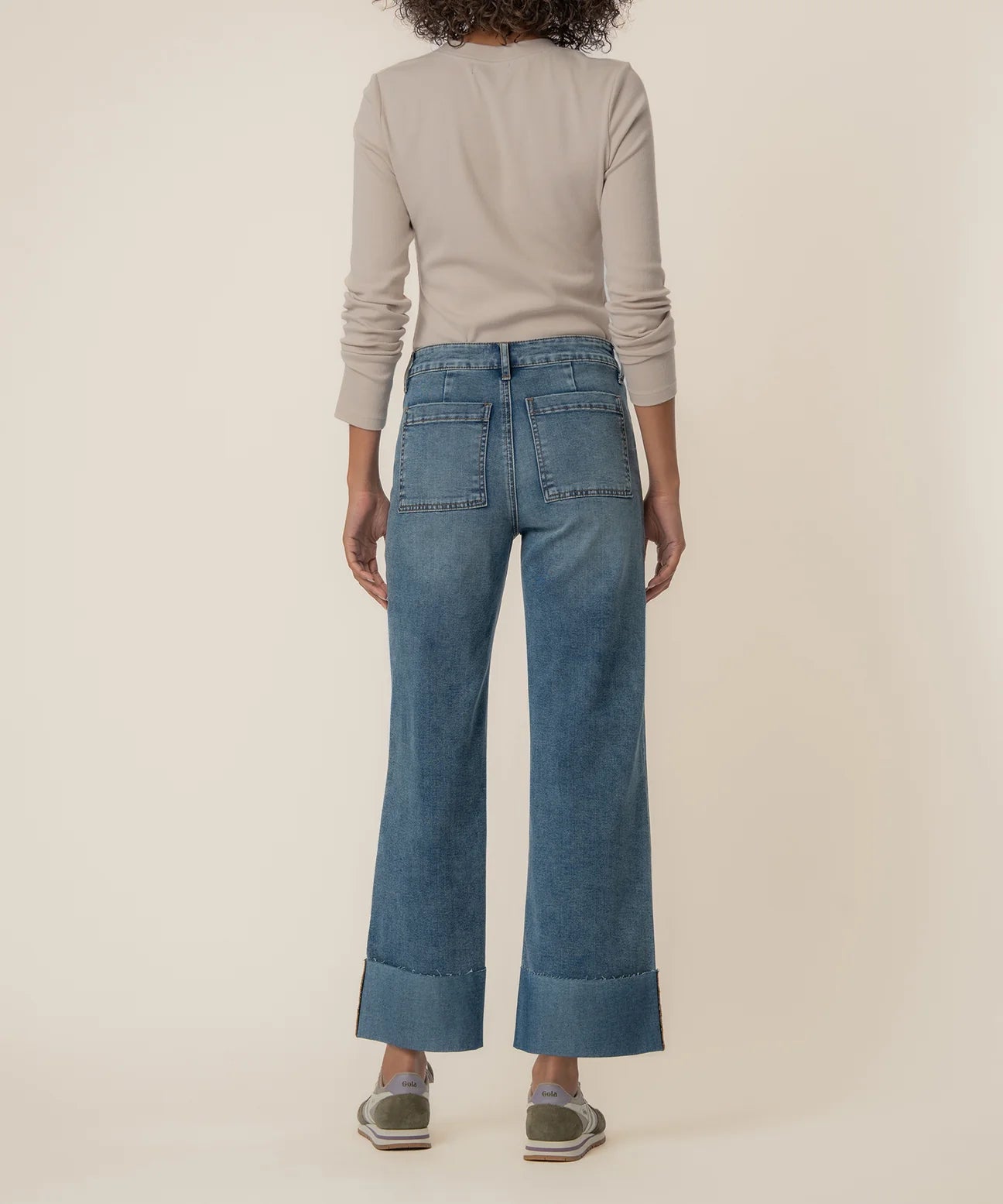 KUT | MEG HIGH RISE WIDE LEGS ROLL UP HEM