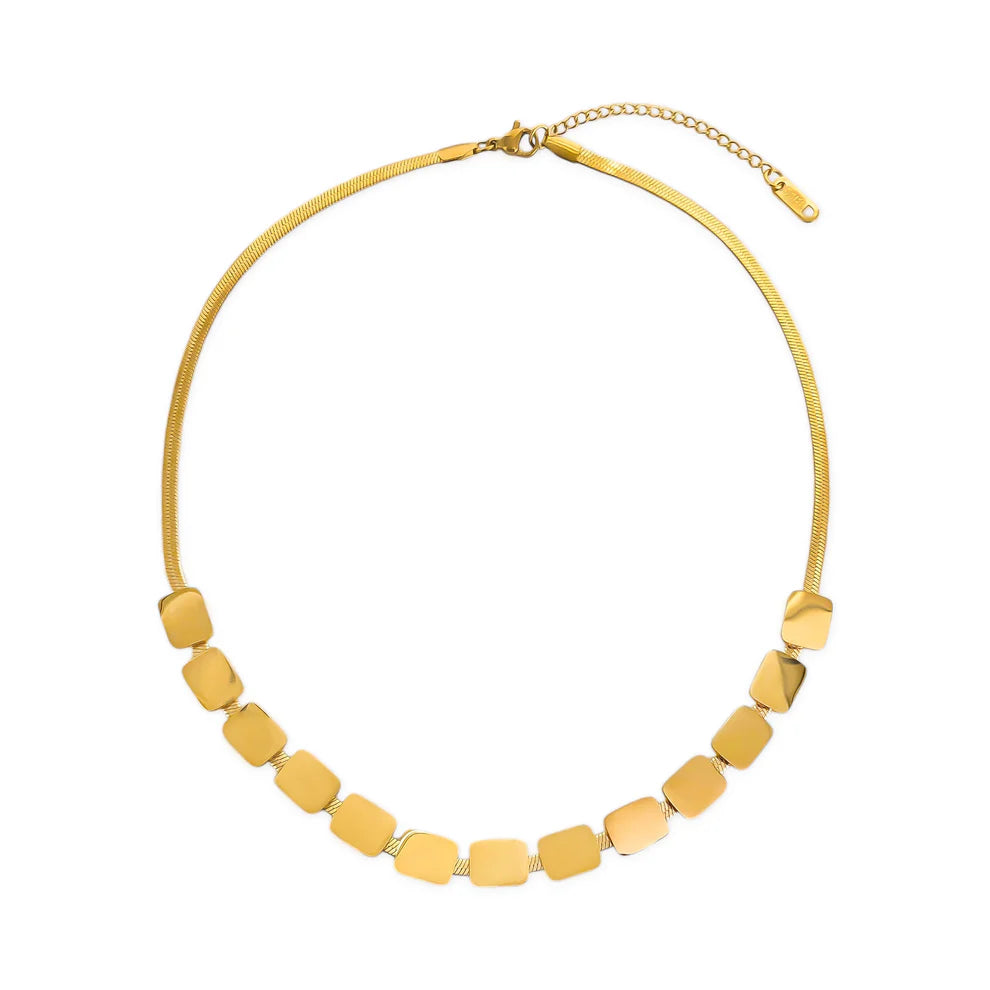 gold waterproof adjustable necklace