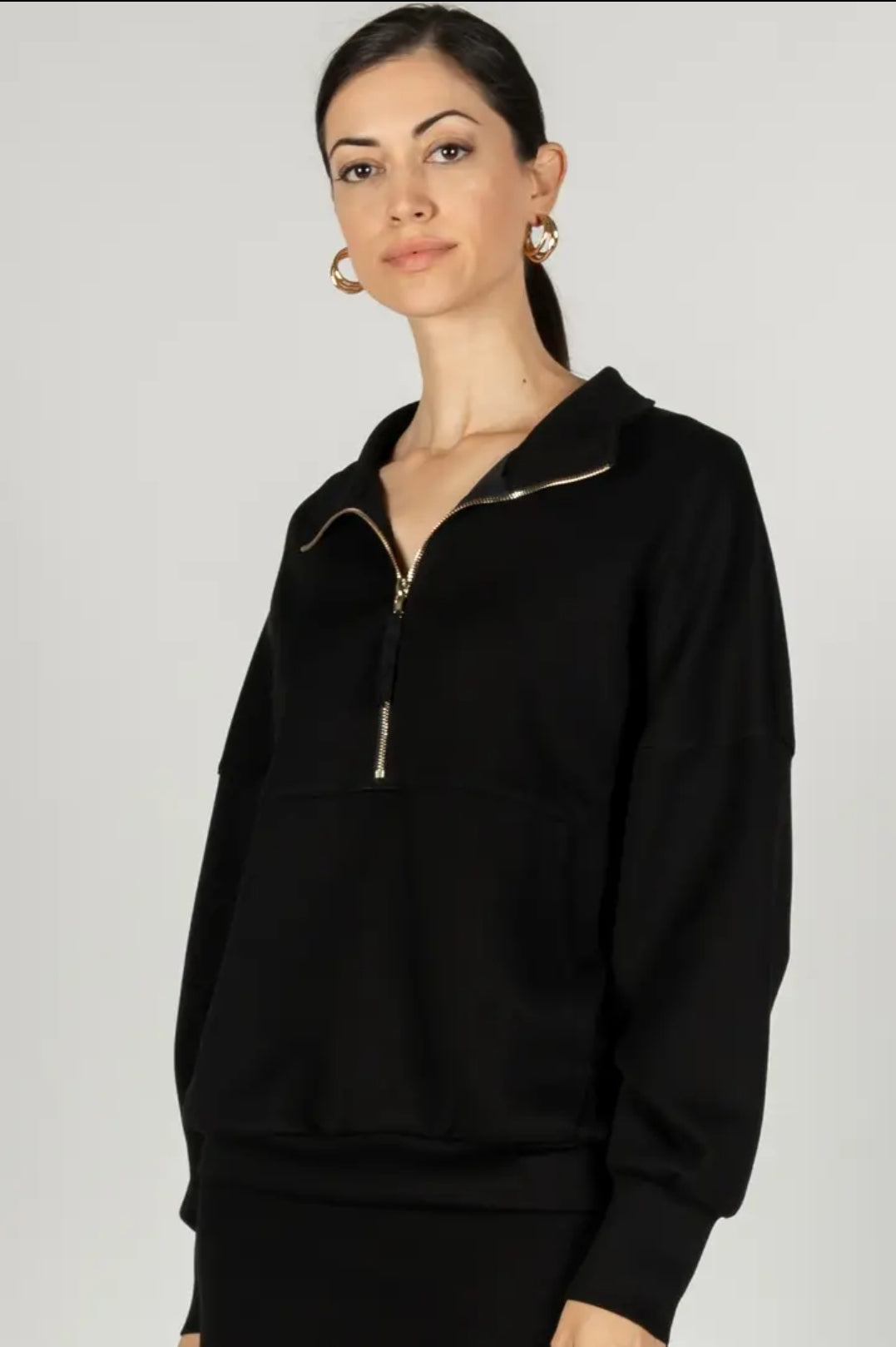 quarter zip soft womens sweater