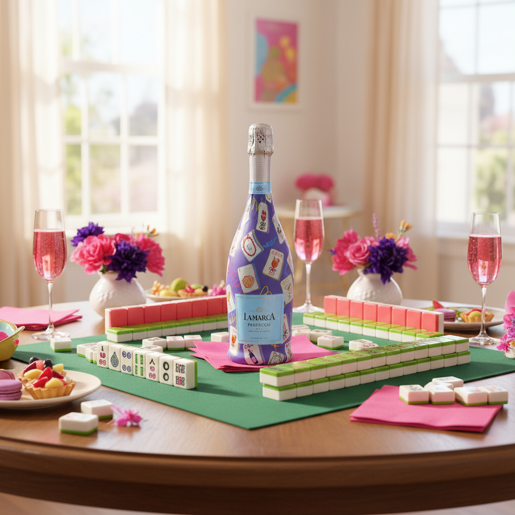 Purple Mahjong Prosecco Bottle Wrap – Gift for Her