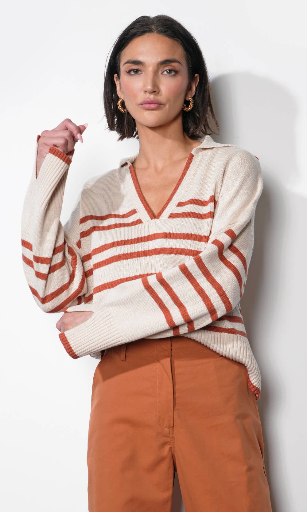 Collared Stripe Sweater
