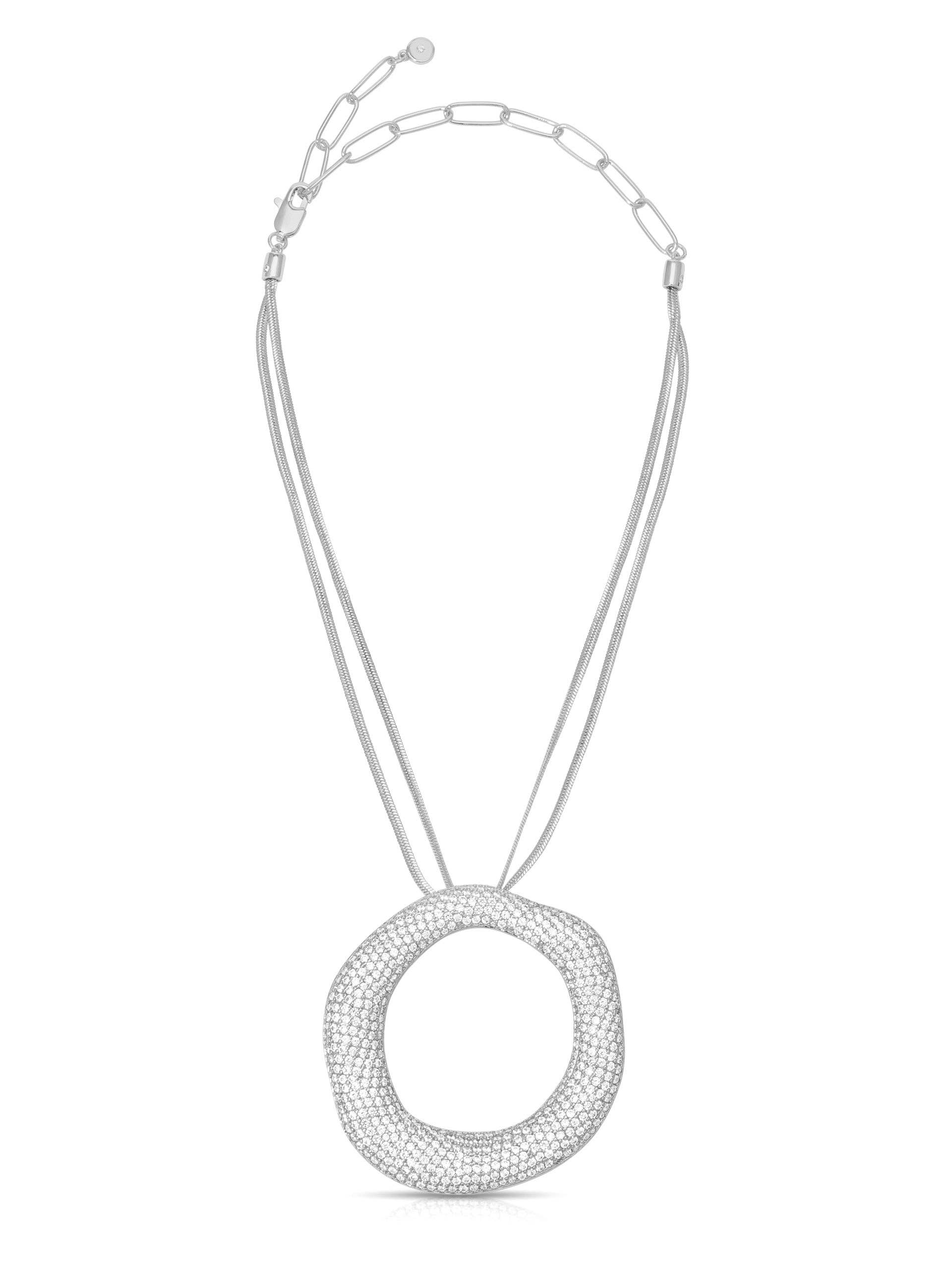 Open Circle Pavè Necklace