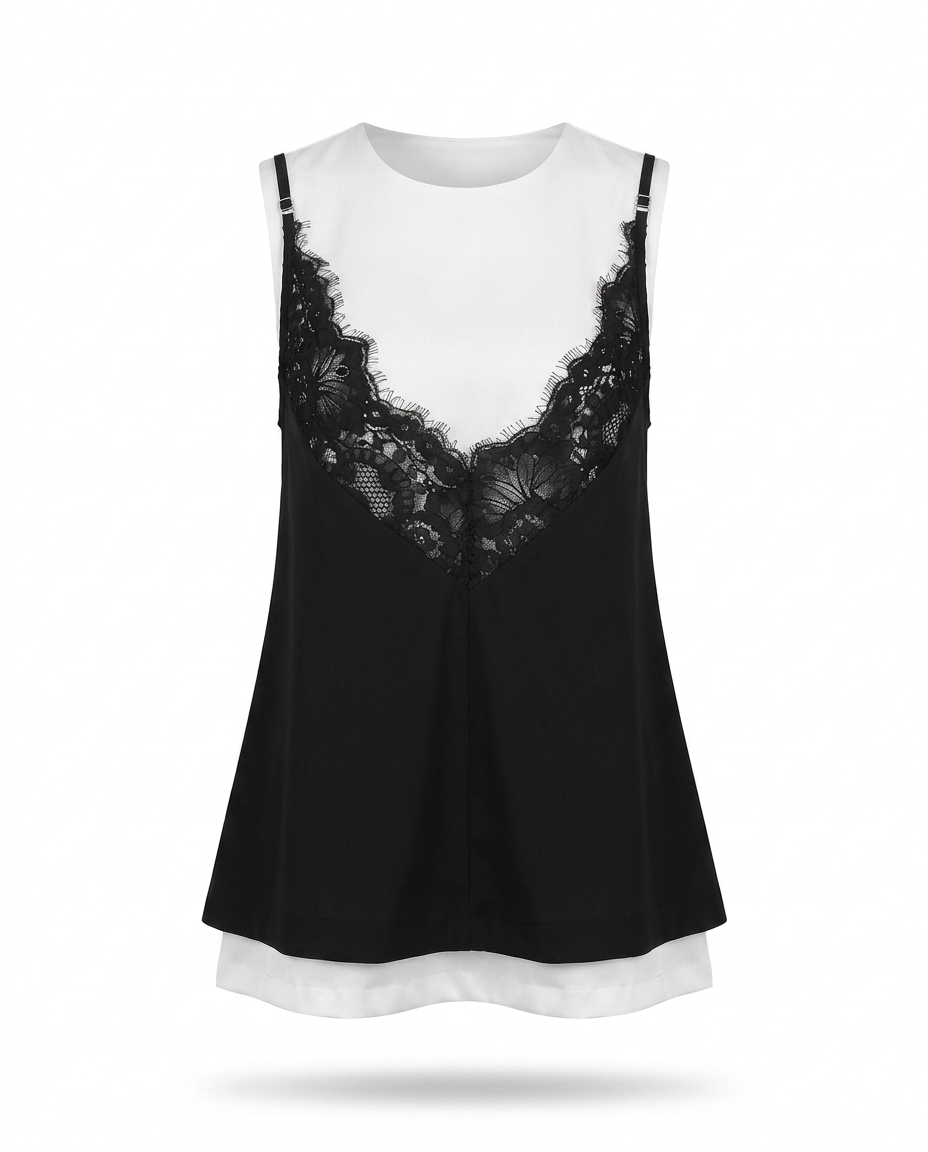 Lace & Satin Mini Dress