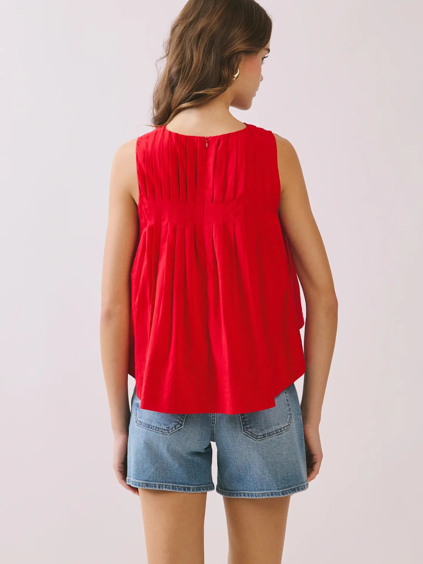 Sleeveless Pleated Tank
