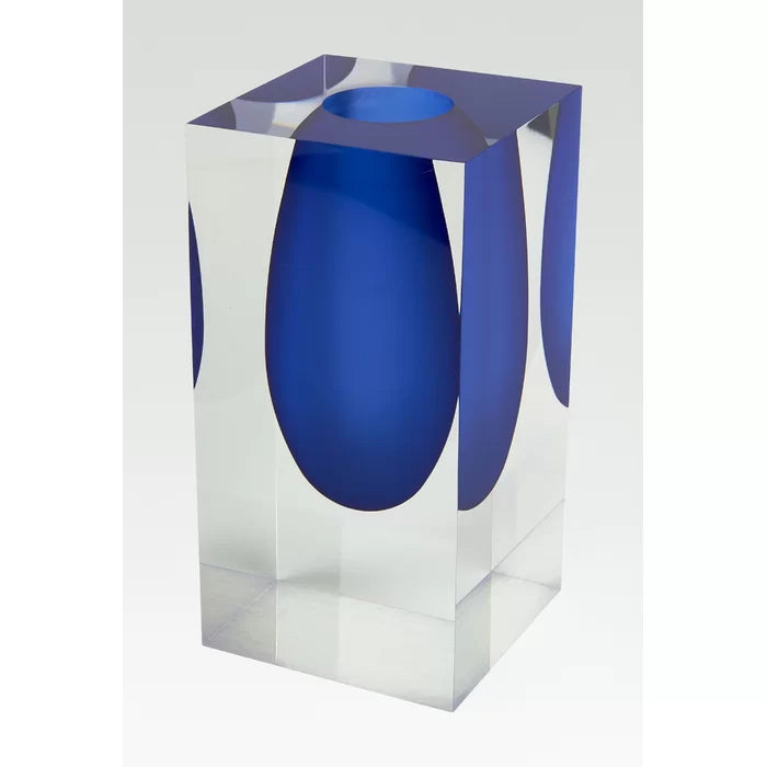 Lucite flower vase blue