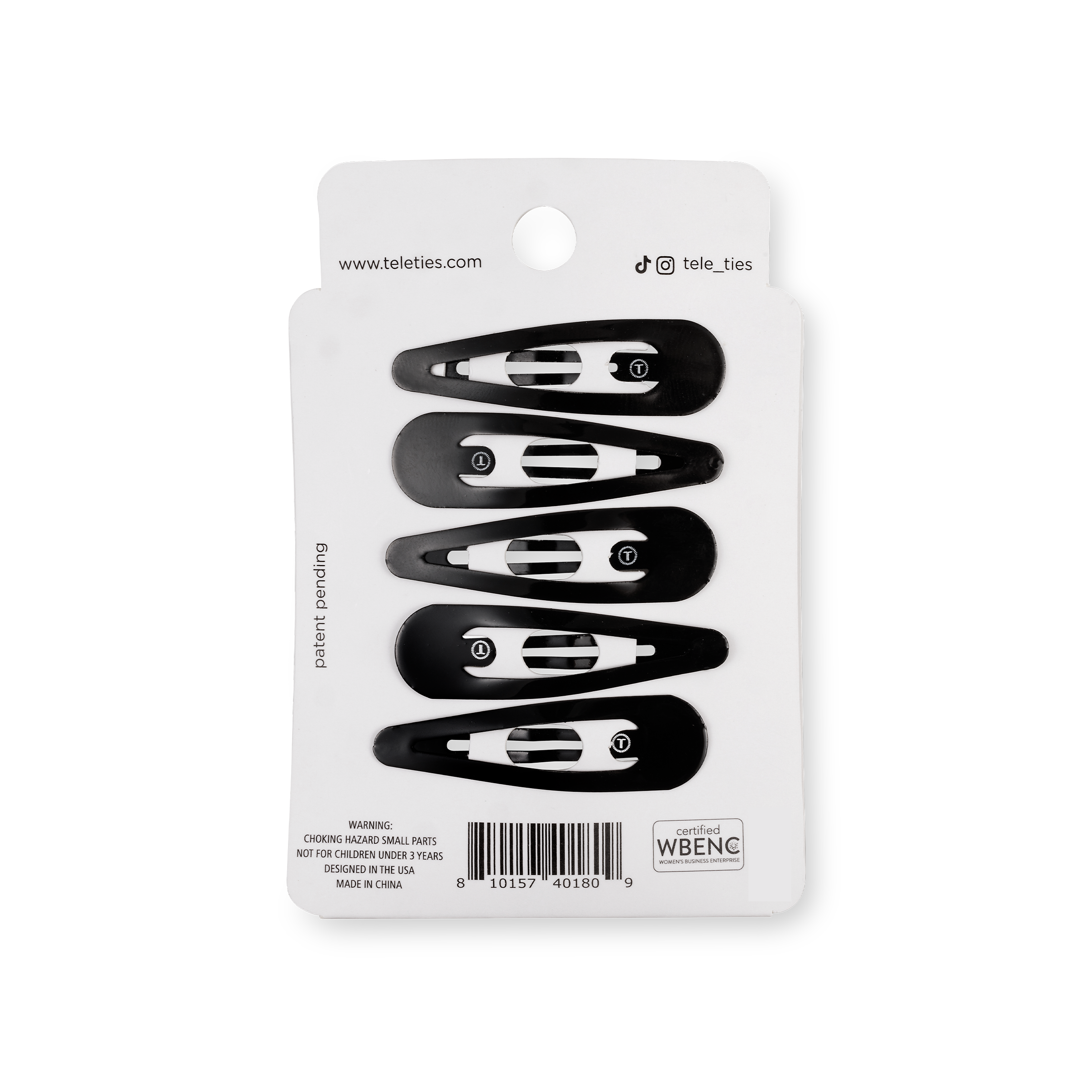 Snap Clip | Jet Black | 6 Count