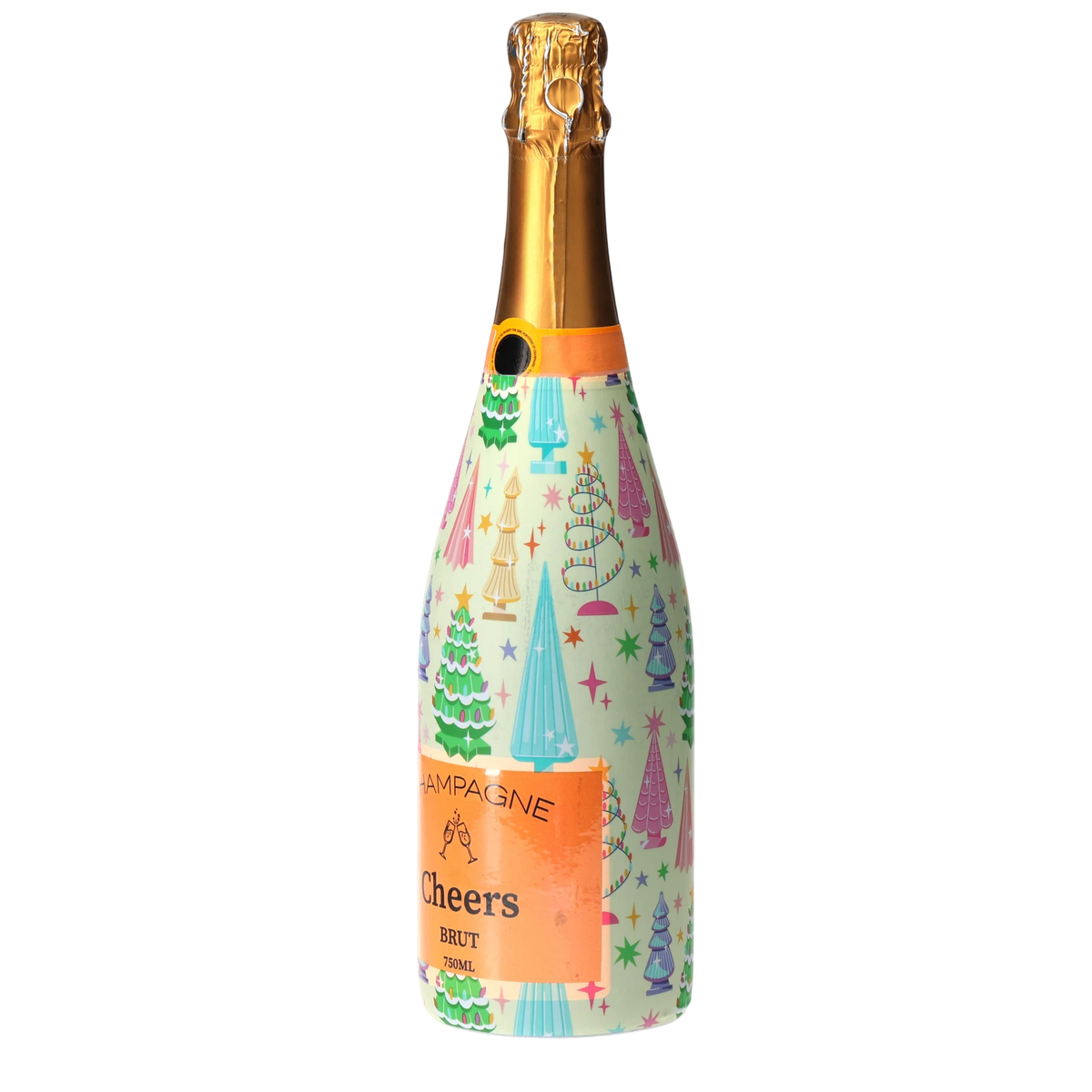 Christmas Tree Champagne Bottle Wrap – Holiday Gift