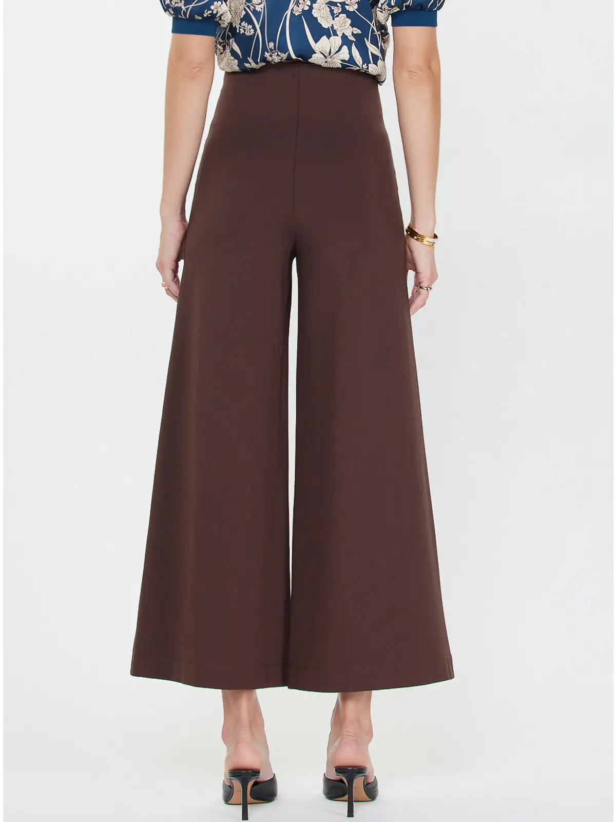Ponte Flared Pintucked Pants
