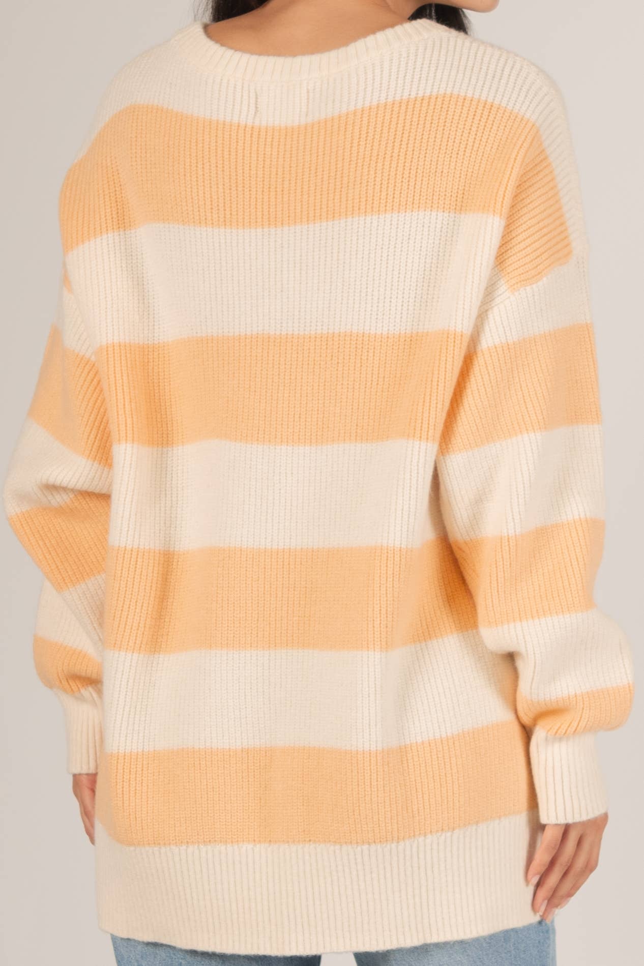 Colorblock Stripe Oversized Pullover Sweater