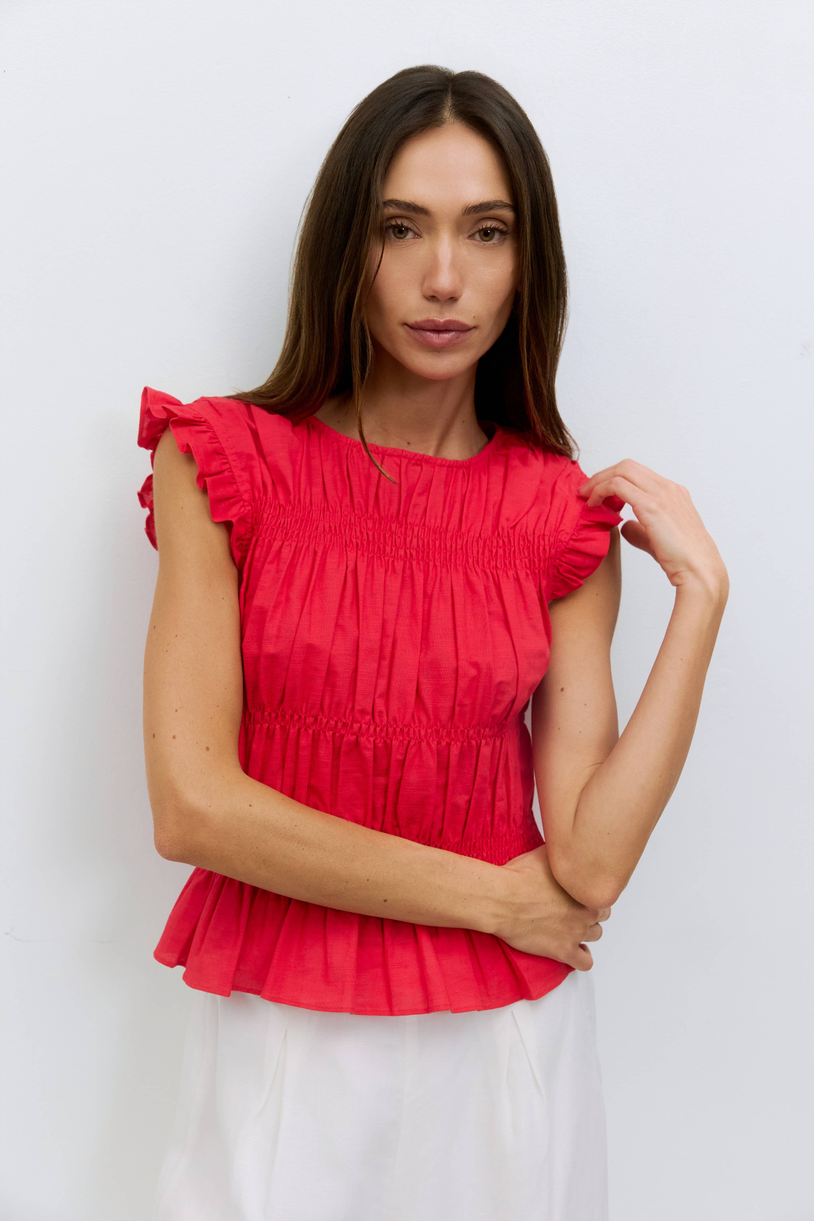 The Eugenie Top | Smocked Ruffle Top
