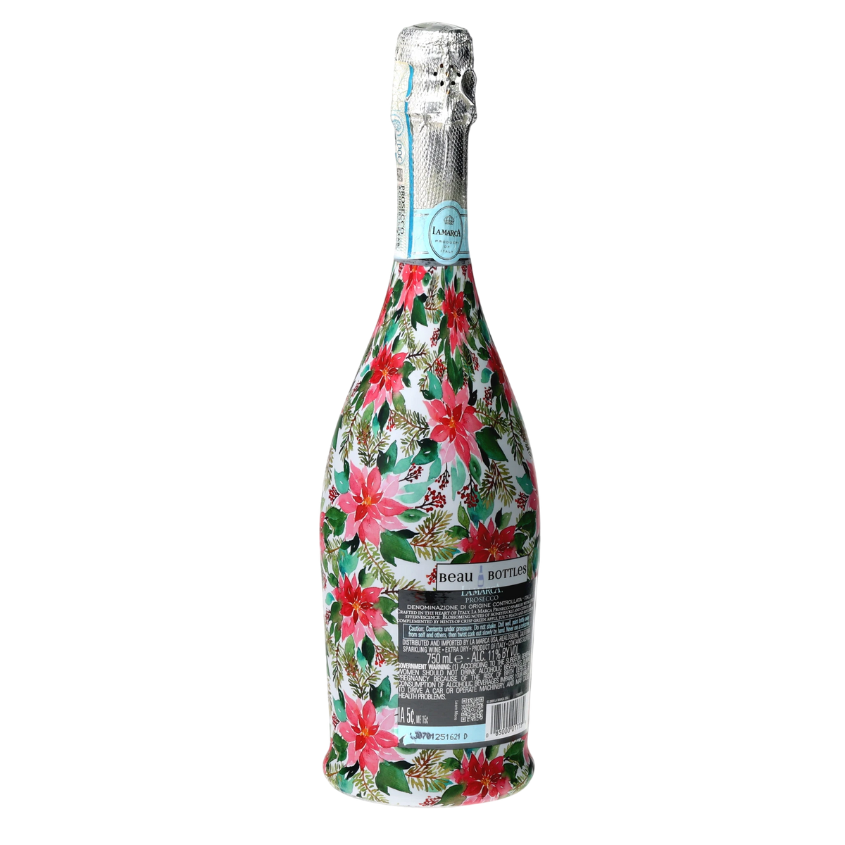Holiday Floral Prosecco Bottle Wrap – Christmas Gift