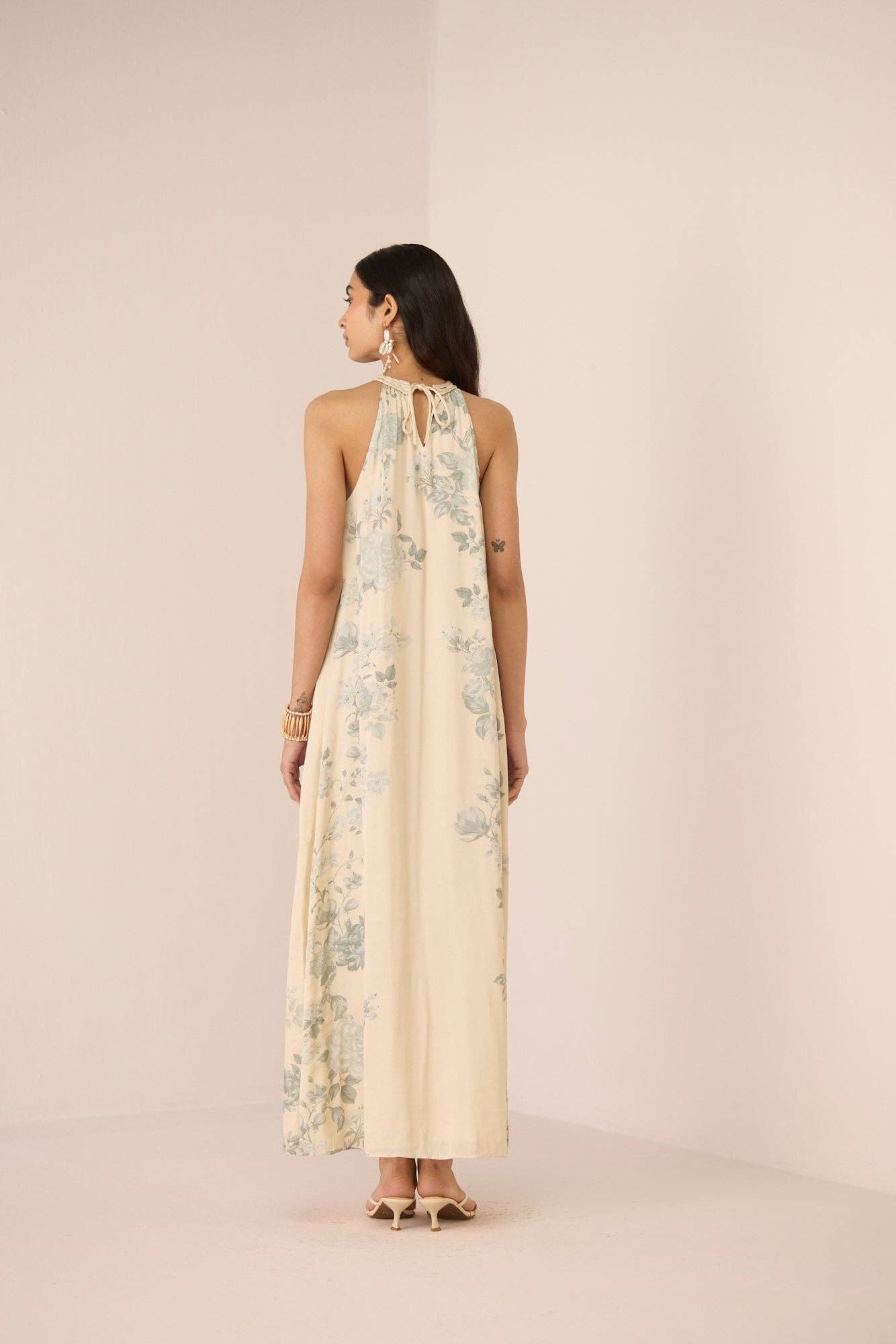 Blue Willow Halter Maxi Dress