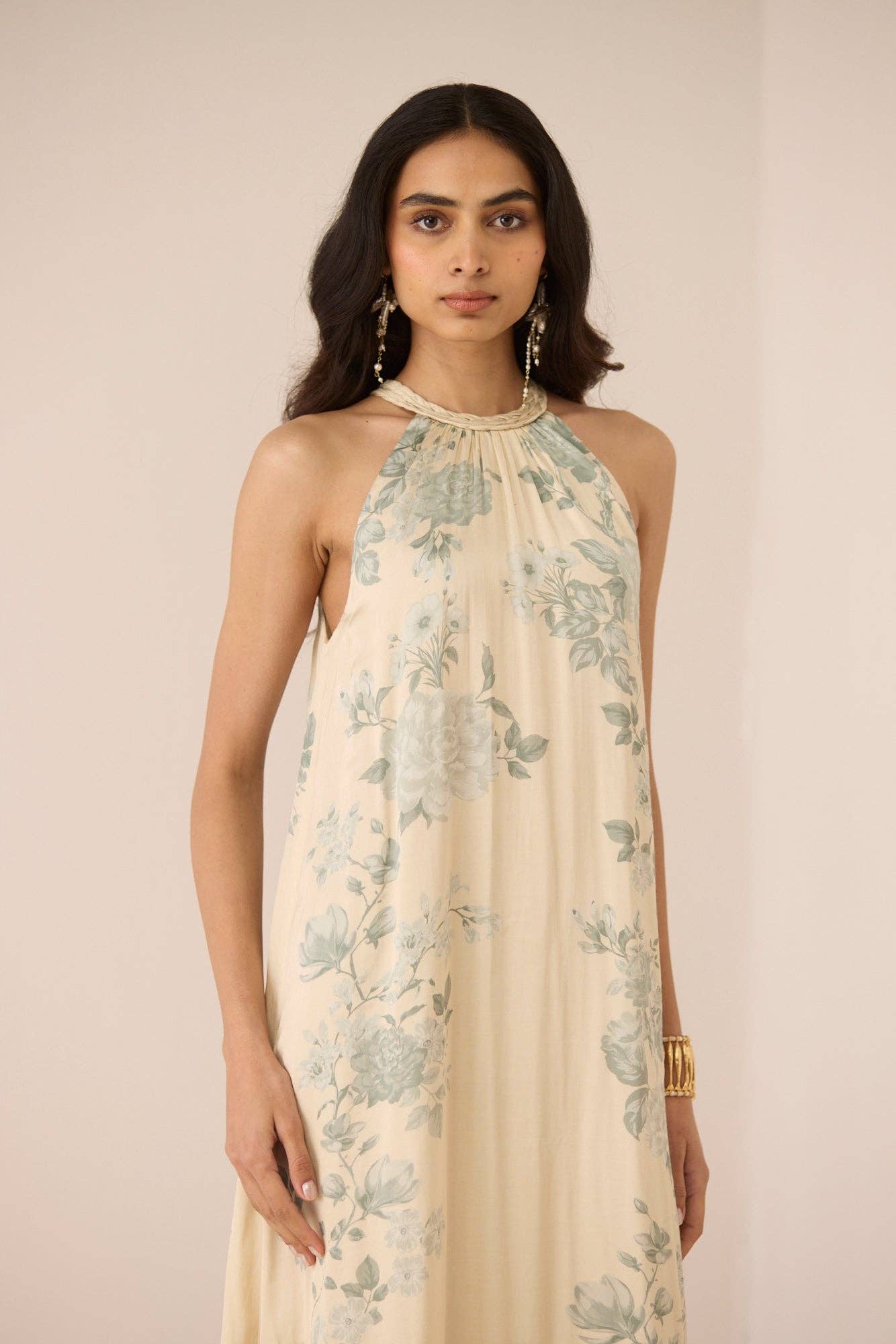 Blue Willow Halter Maxi Dress