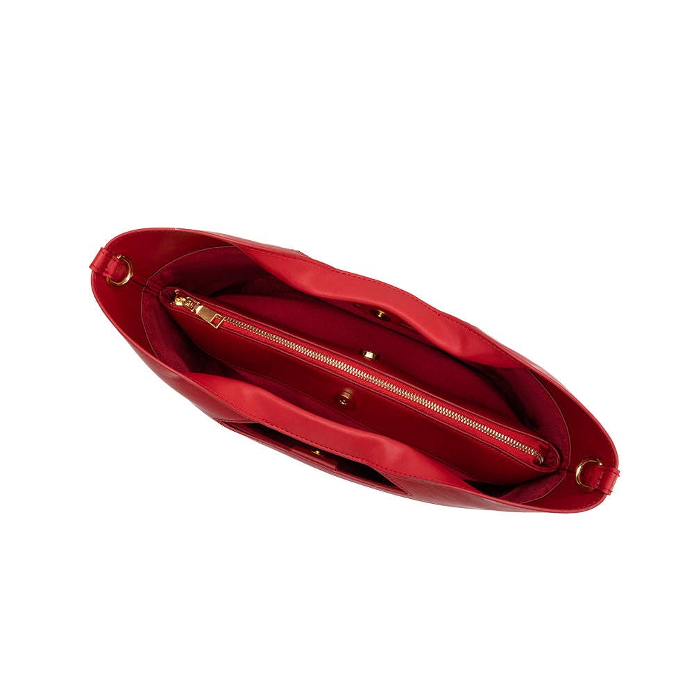 Jillian Red Cherry Leather Tote Bag