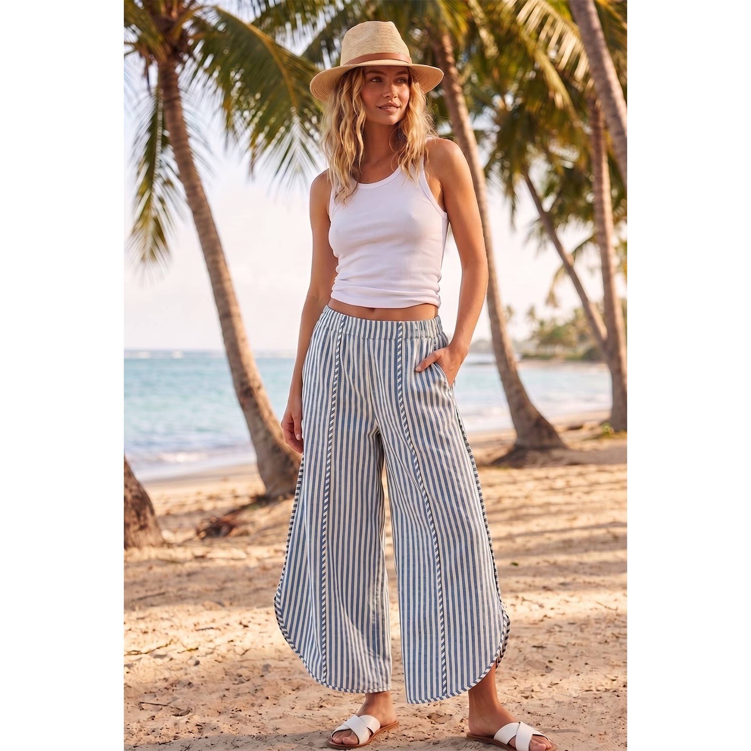 Coastal Stripe Tulip Relaxed Fit Pants