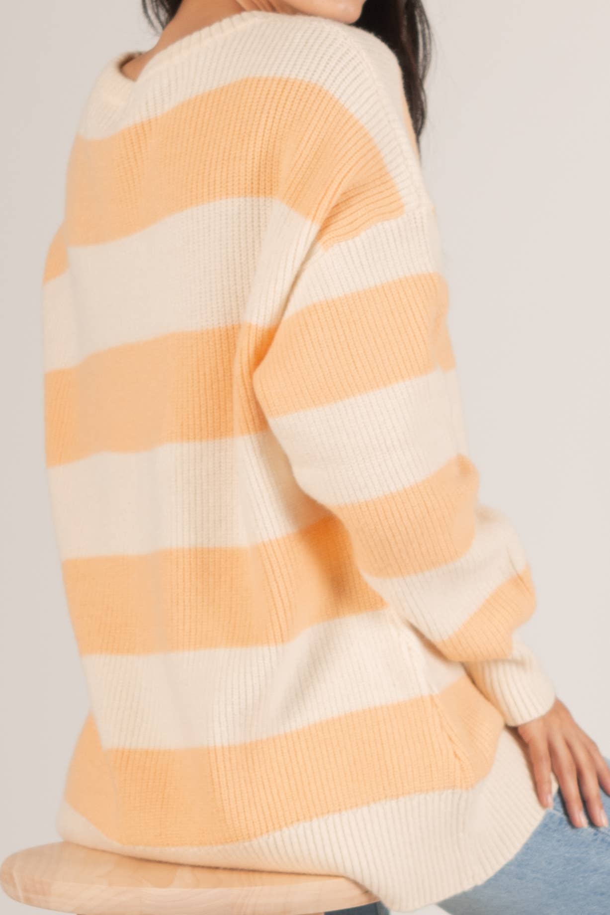 Colorblock Stripe Oversized Pullover Sweater