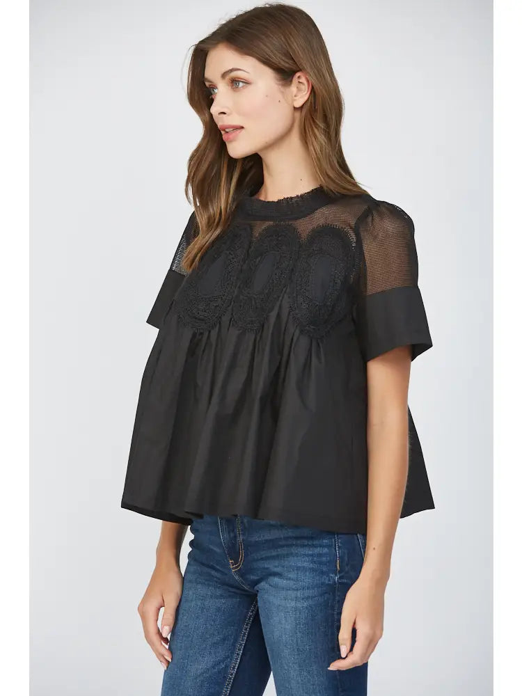 Mesh Applique Top