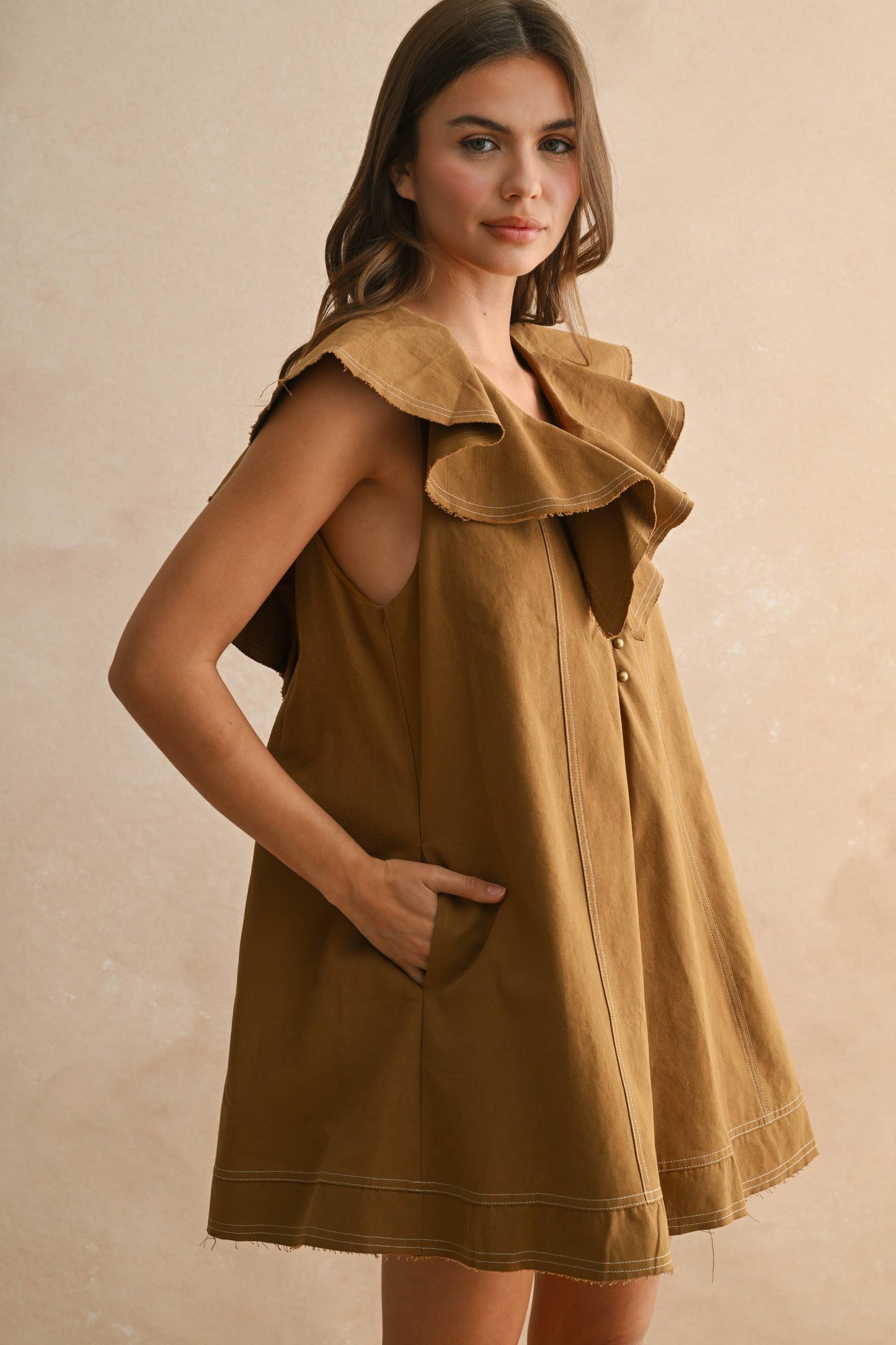 The Grace Woven Collared Dress