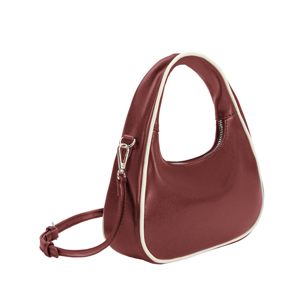 Sarita Burgundy Leather Top Handle Bag