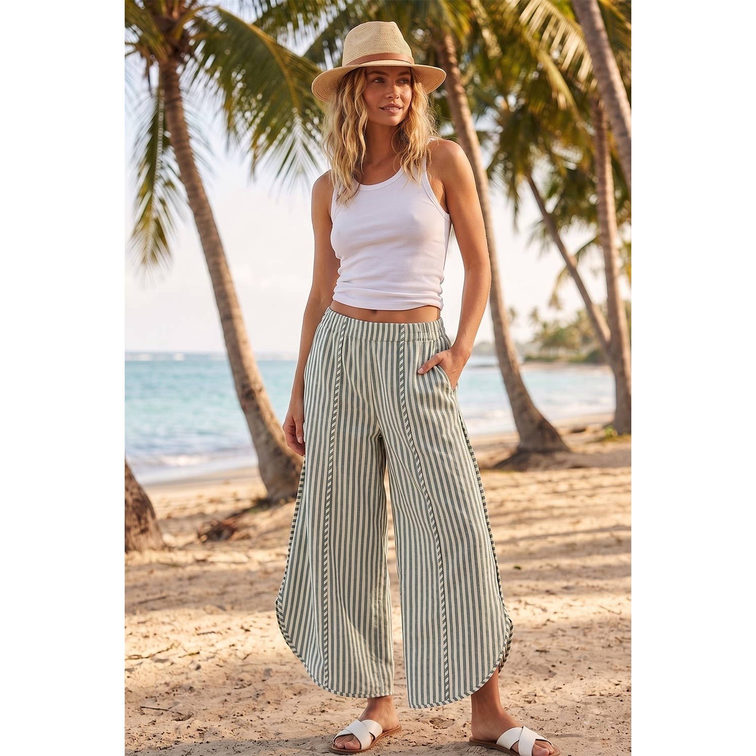 Coastal Stripe Tulip Relaxed Fit Pants