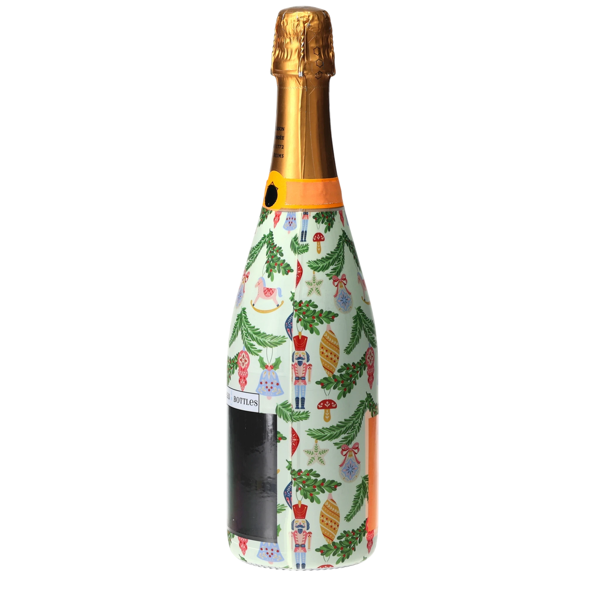 Christmas Ornament Champagne Bottle Wrap – Holiday Hostess Gift