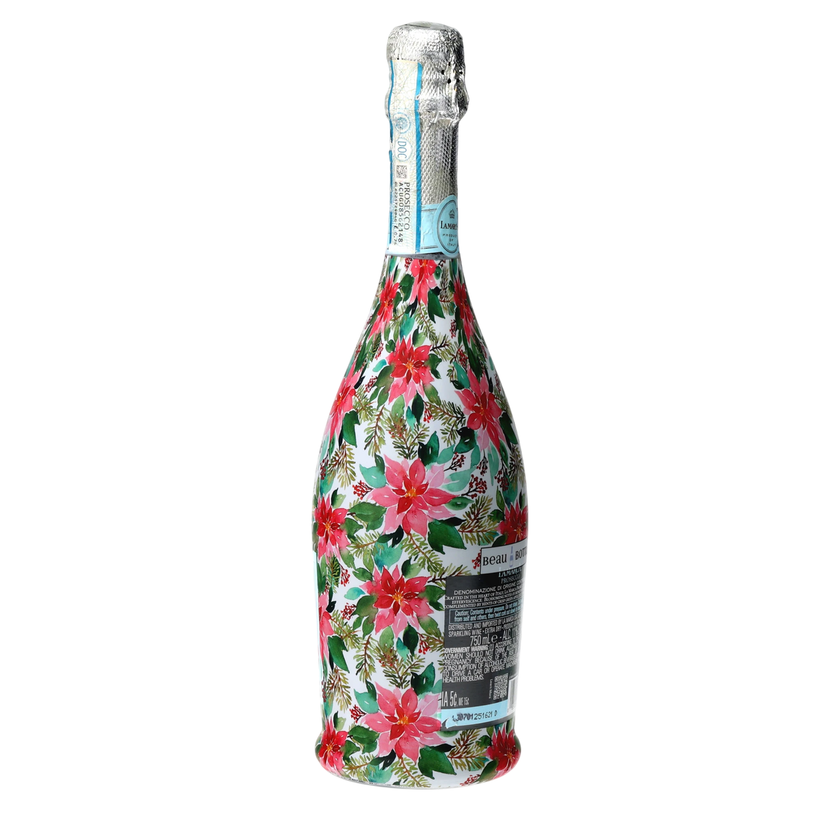 Holiday Floral Prosecco Bottle Wrap – Christmas Gift