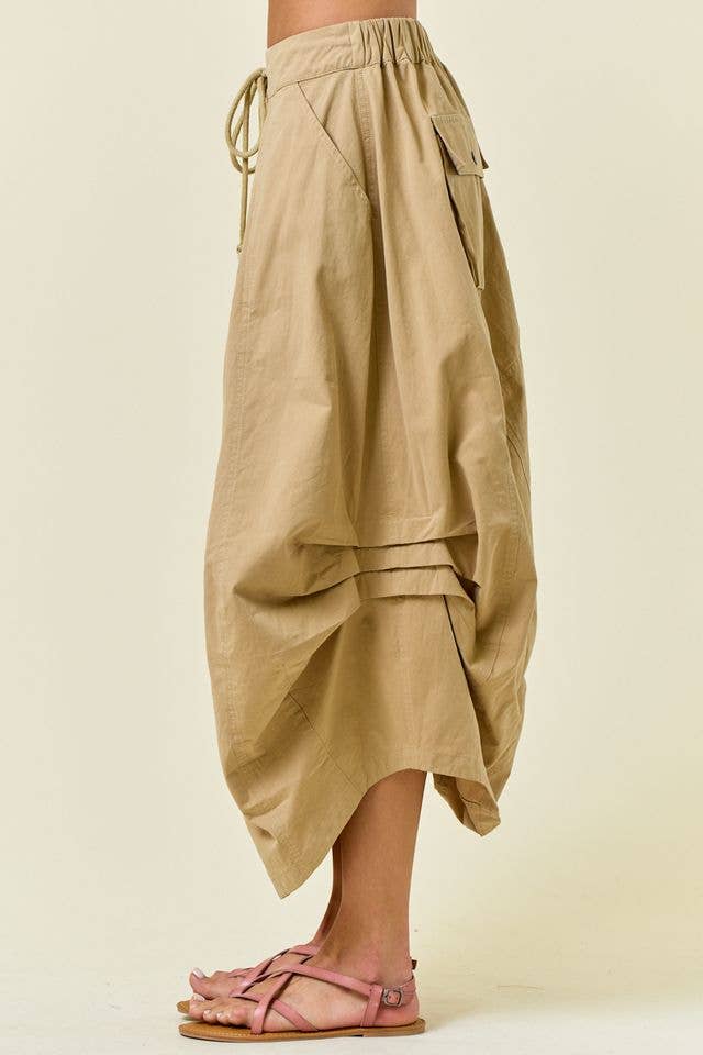 SIDE TUCK MIDI SKIRT