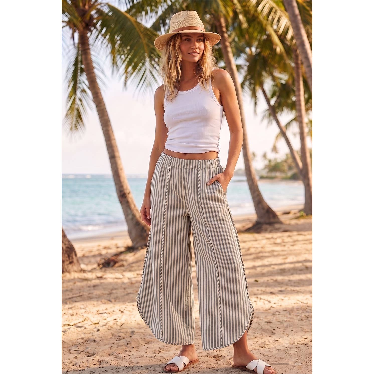 Coastal Stripe Tulip Relaxed Fit Pants