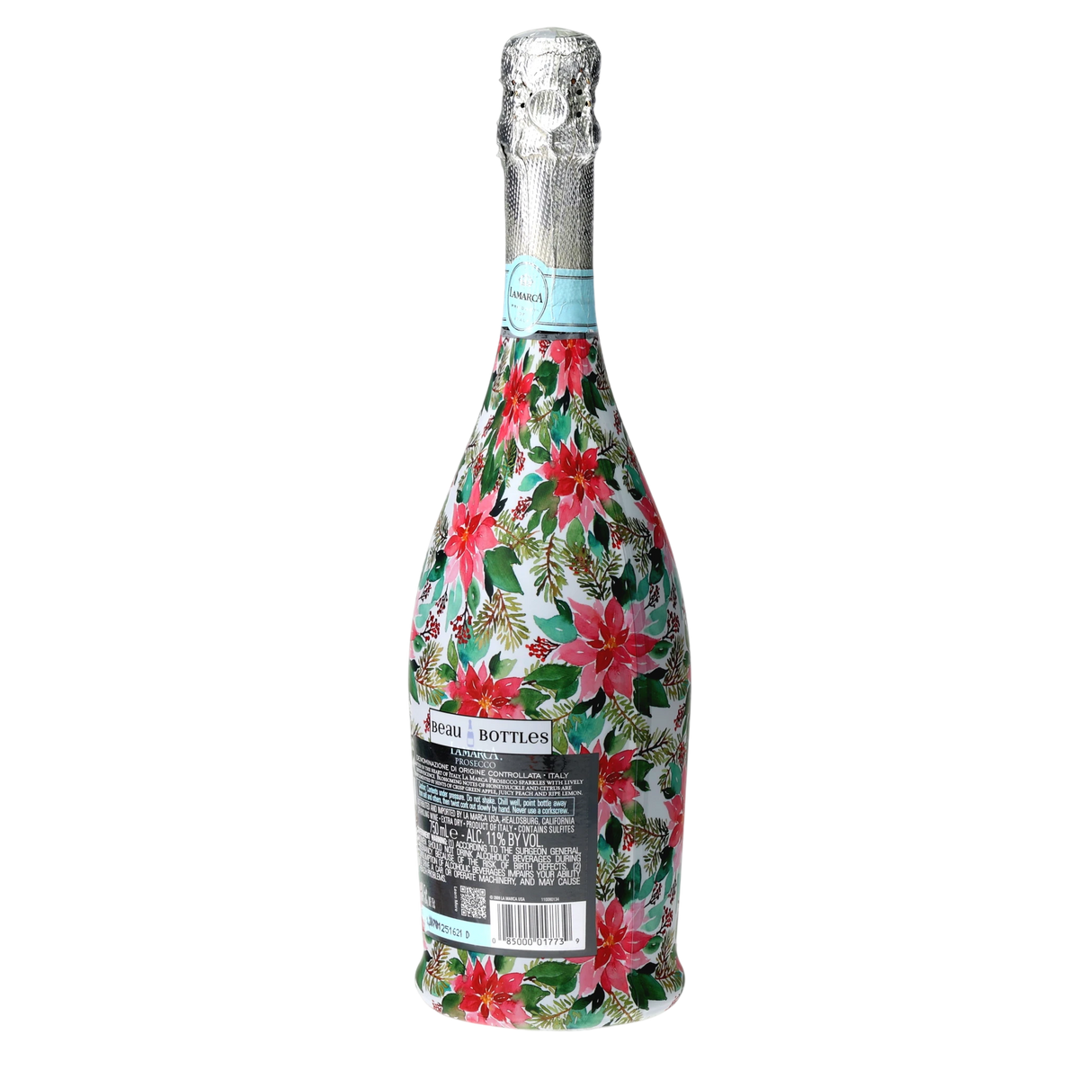 Holiday Floral Prosecco Bottle Wrap – Christmas Gift