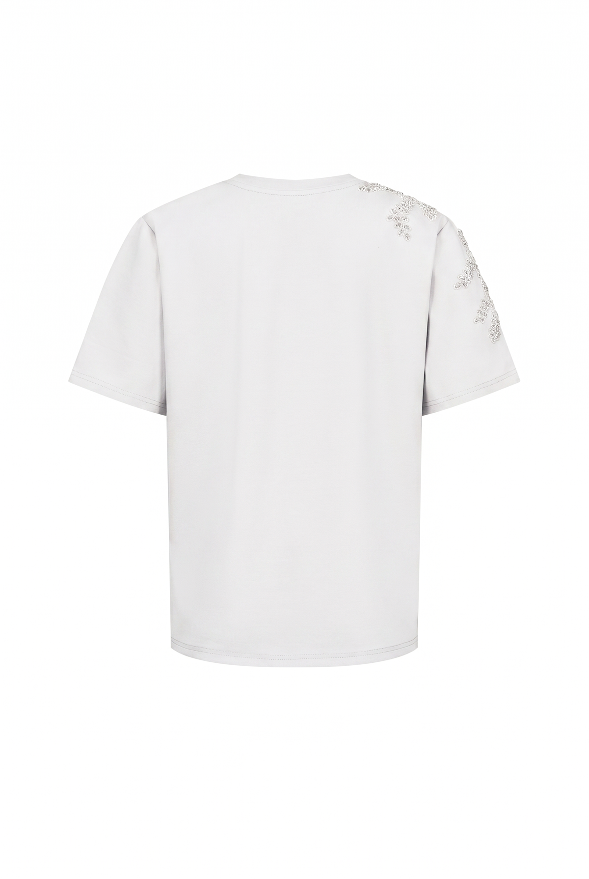 Short Sleeve T-shirt with Beaded Applique