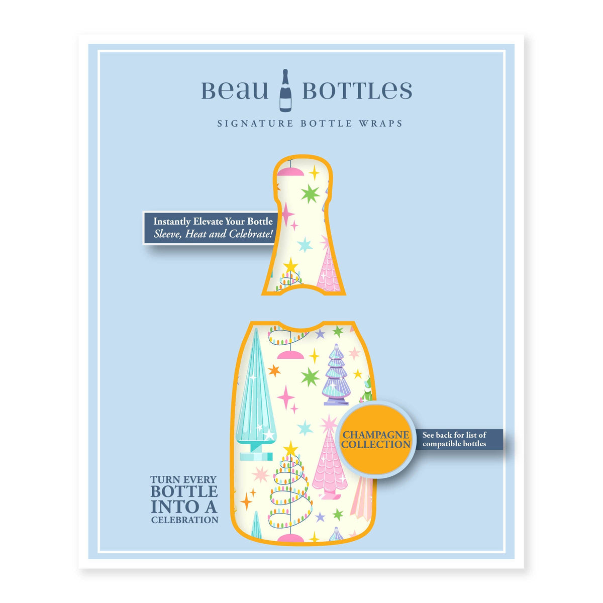 Christmas Tree Champagne Bottle Wrap – Holiday Gift