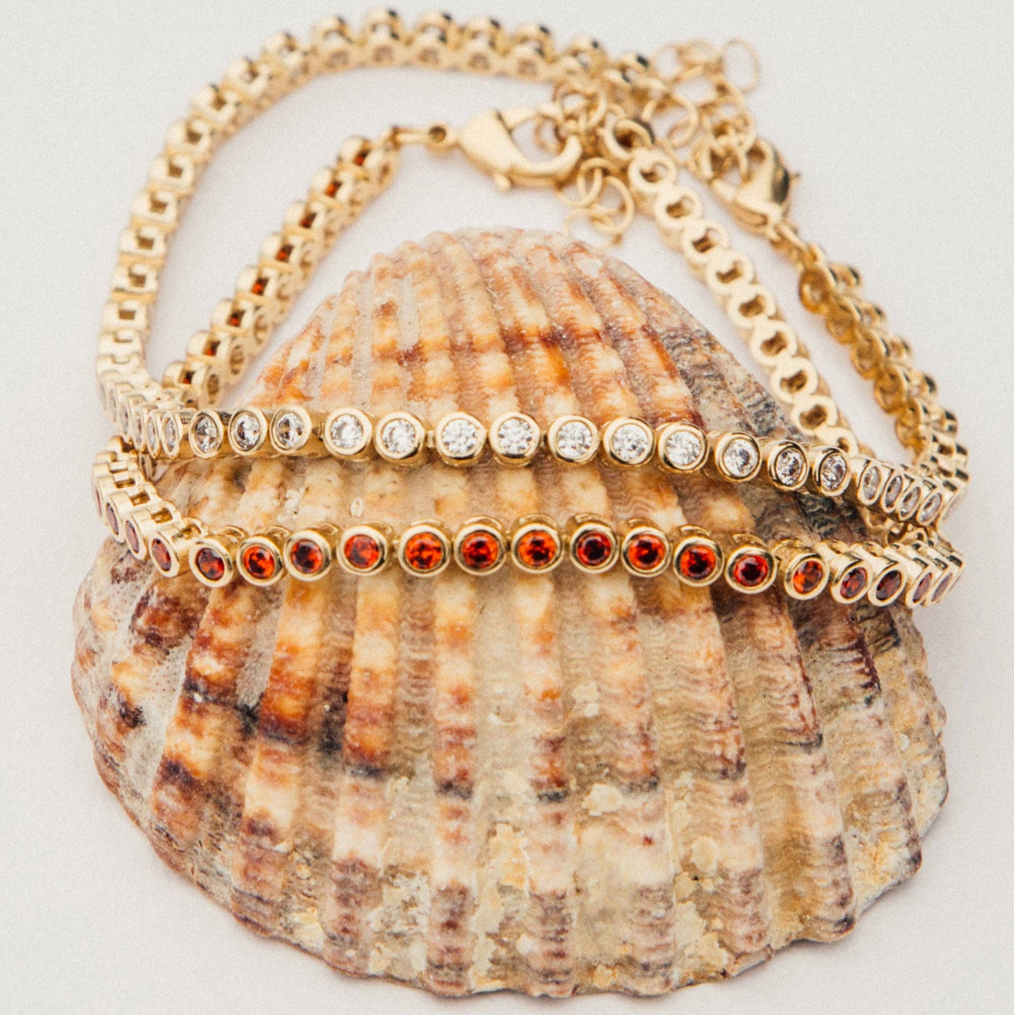 red gem and gold 24k gold womens bracelet