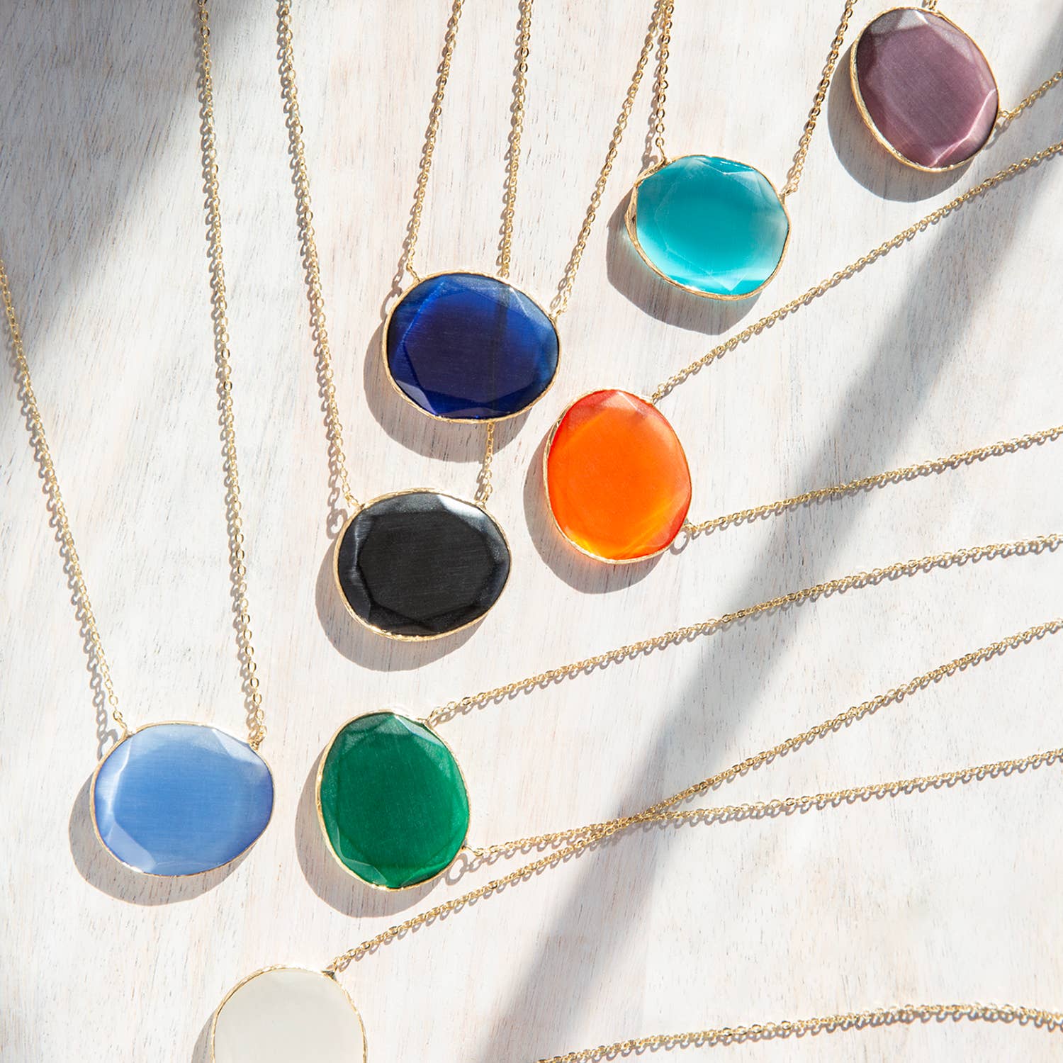 Faceted glass necklace