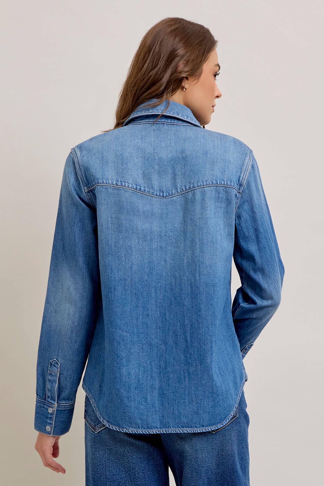 The Abby Denim Western Button Up