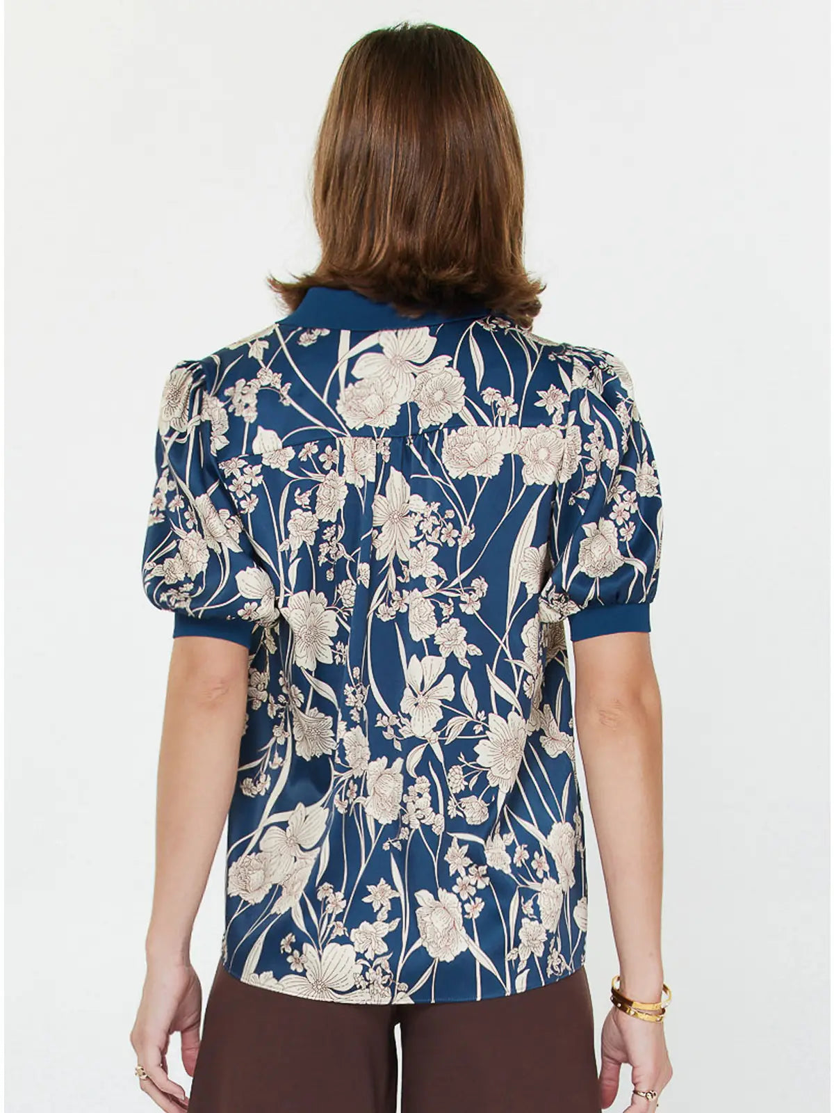 Floral Printed Short Sleeve Blouse