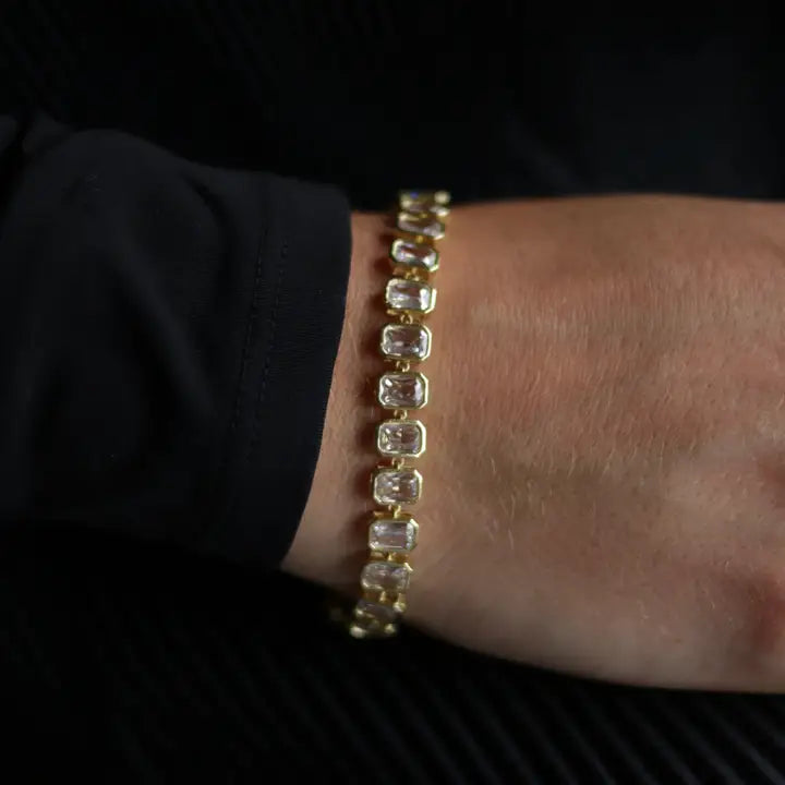 crystal gem gold womens bracelet