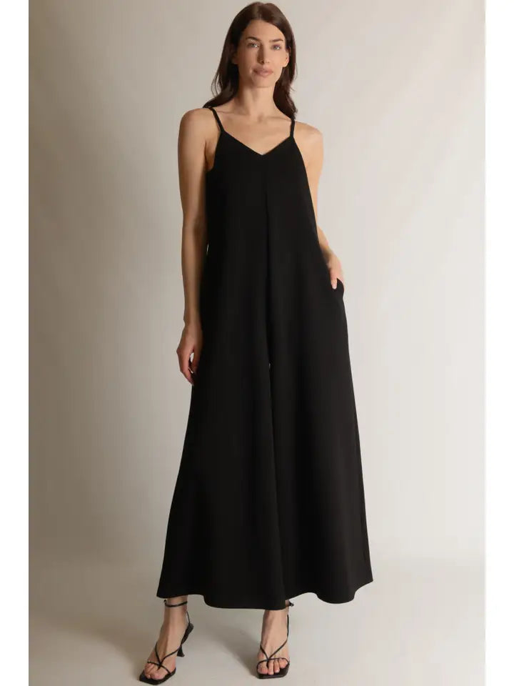 Buttermilk Collection V-Neck Wide Leg Jumpsuit