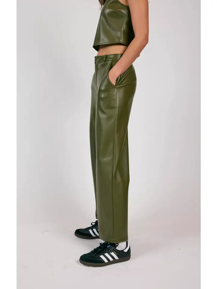 New Era Wide Leg Faux Pants