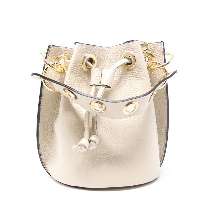genuine leather bucket bag handbag