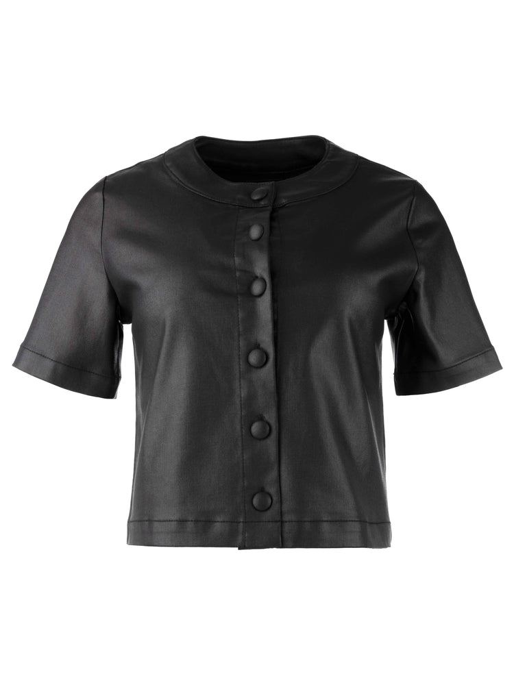 Leather Crew Neck