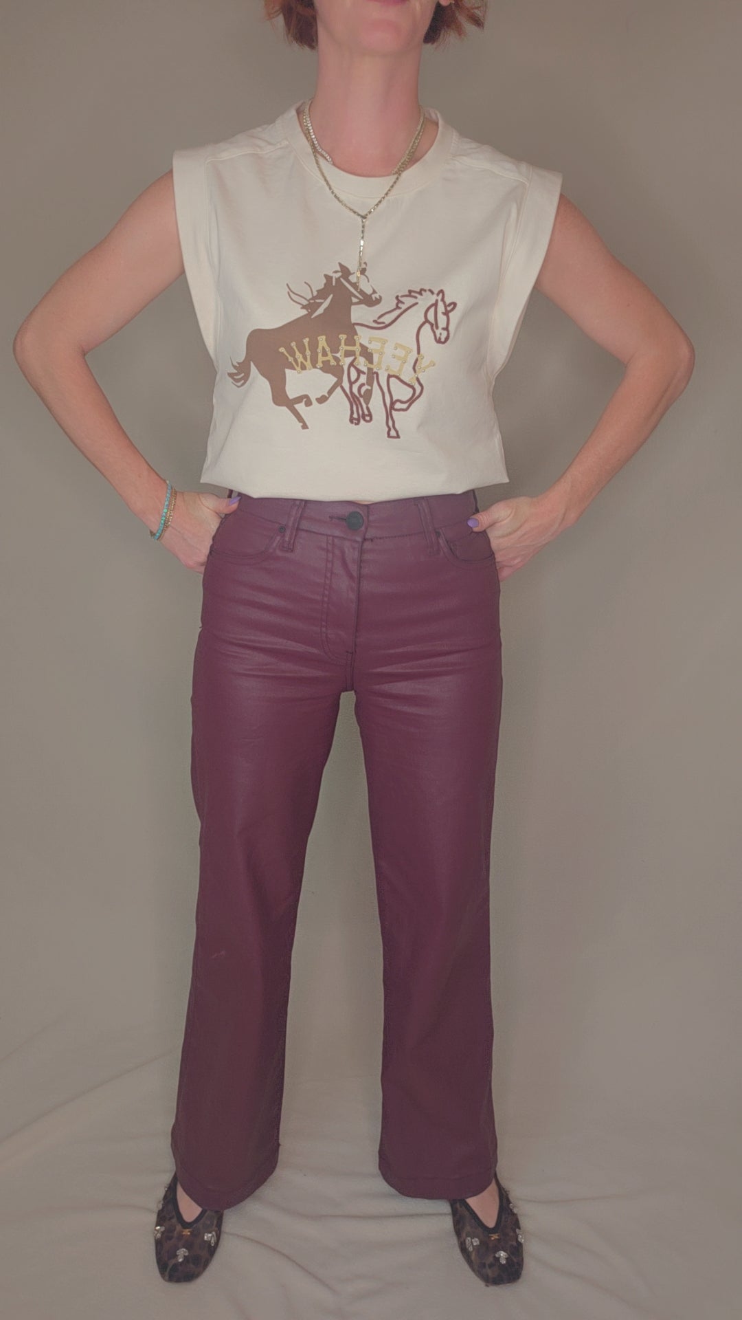 Meg Coated High Waist Wide Leg Jeans