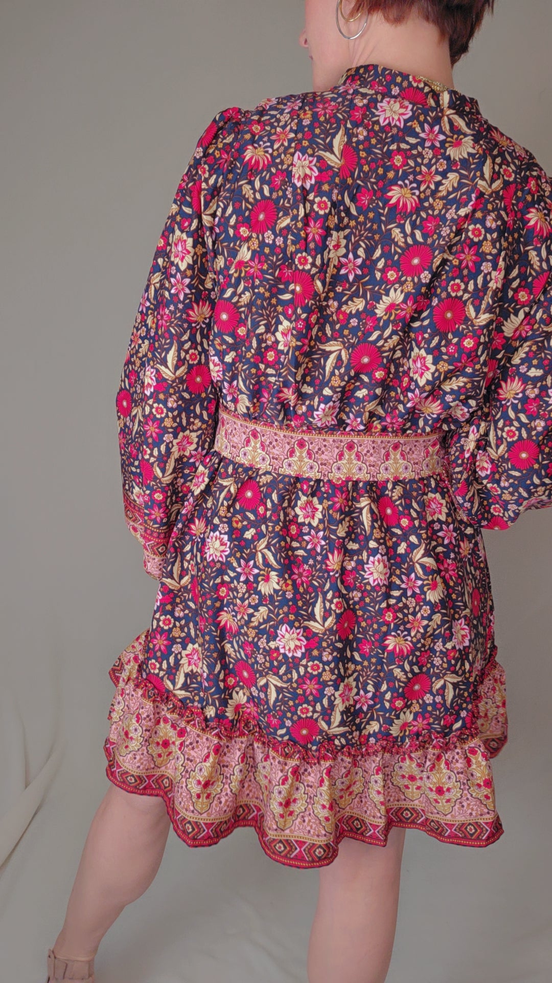 Floral Smocked Waist Mini Dress