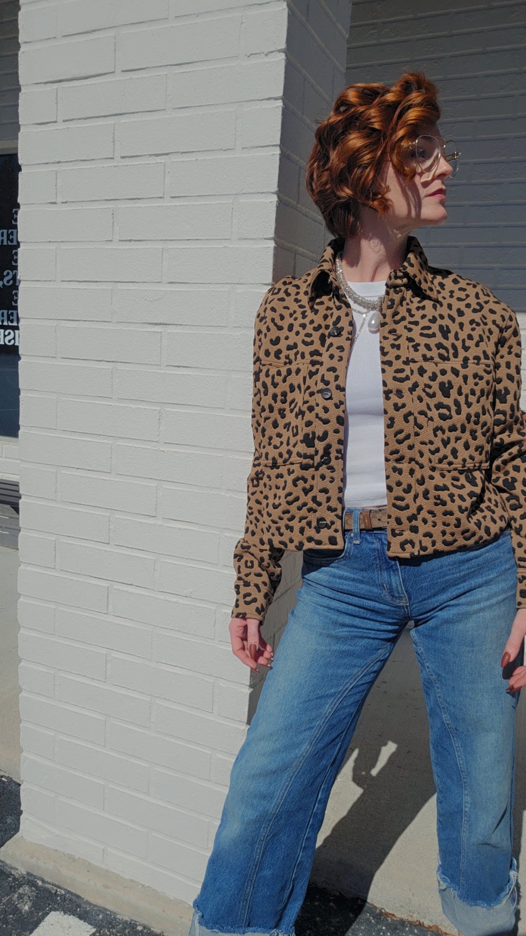 Cheetah Print Cropped Jacket