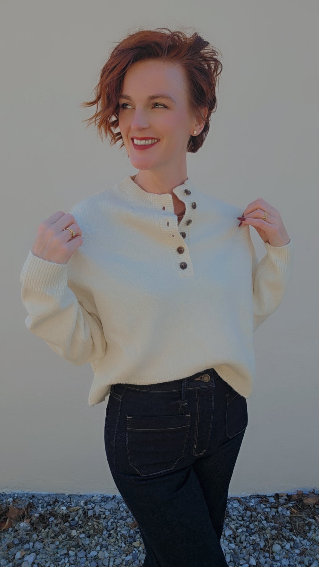 Half Button Down Sweater