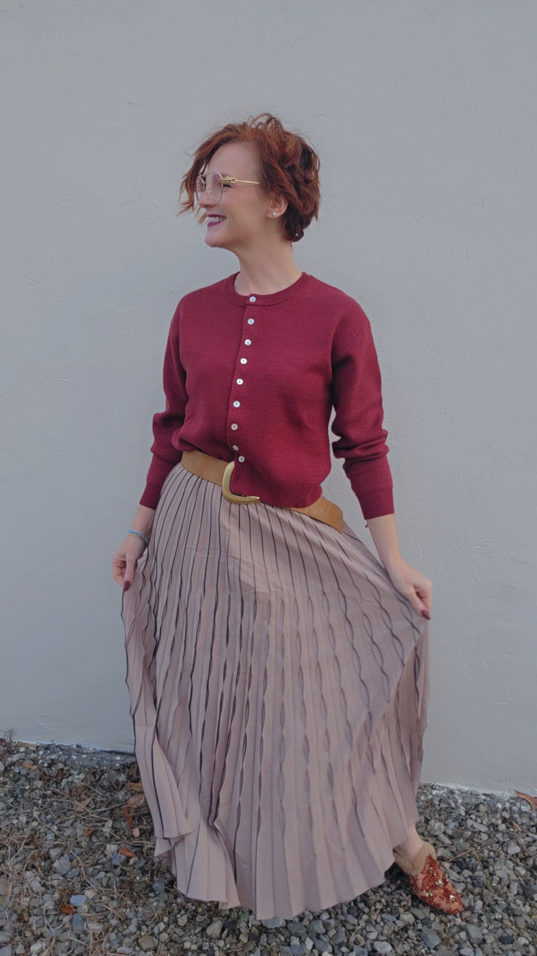 Pleated Midi Skirt