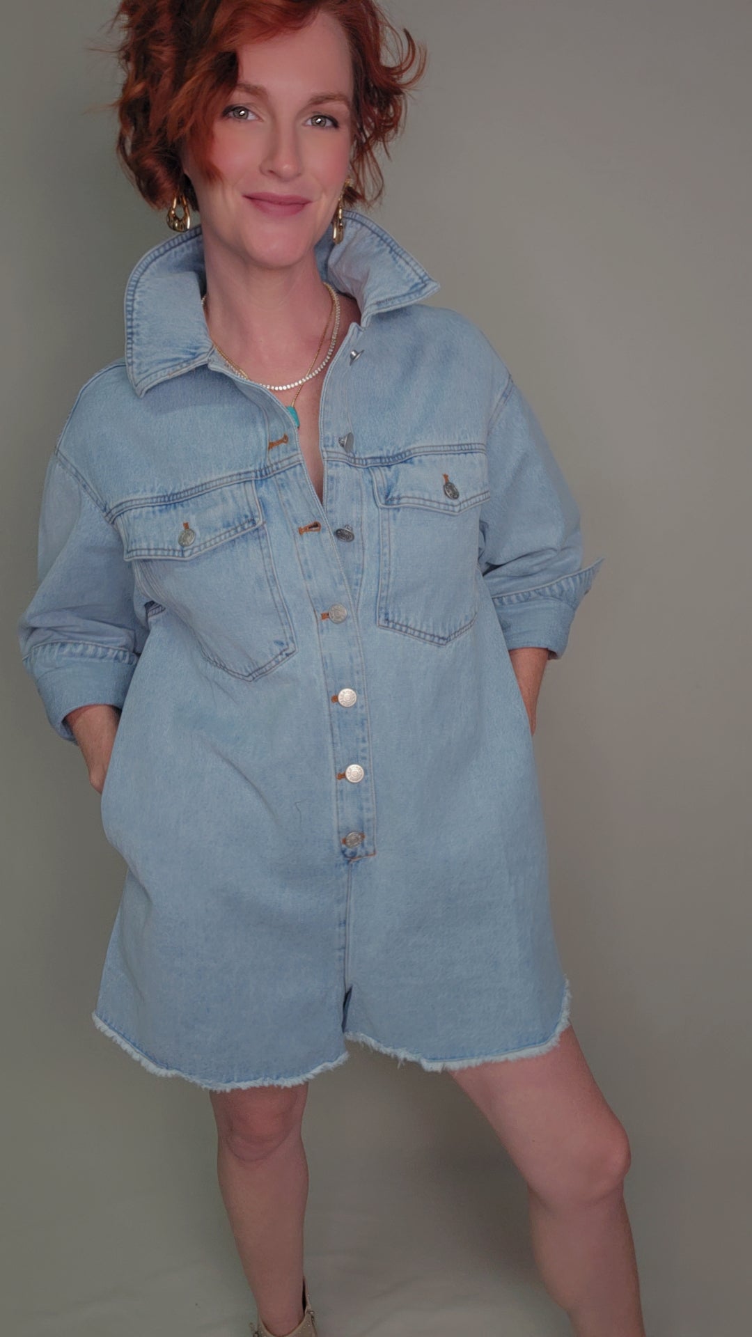 Denim Light Wash Romper