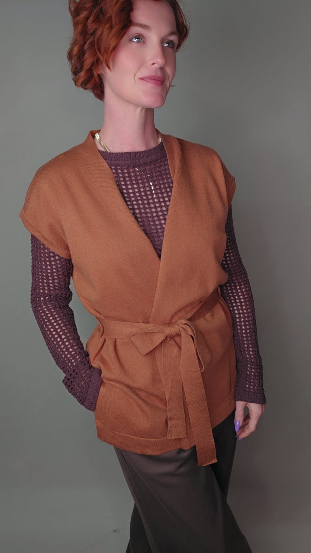 Front Tie Blazer Vest