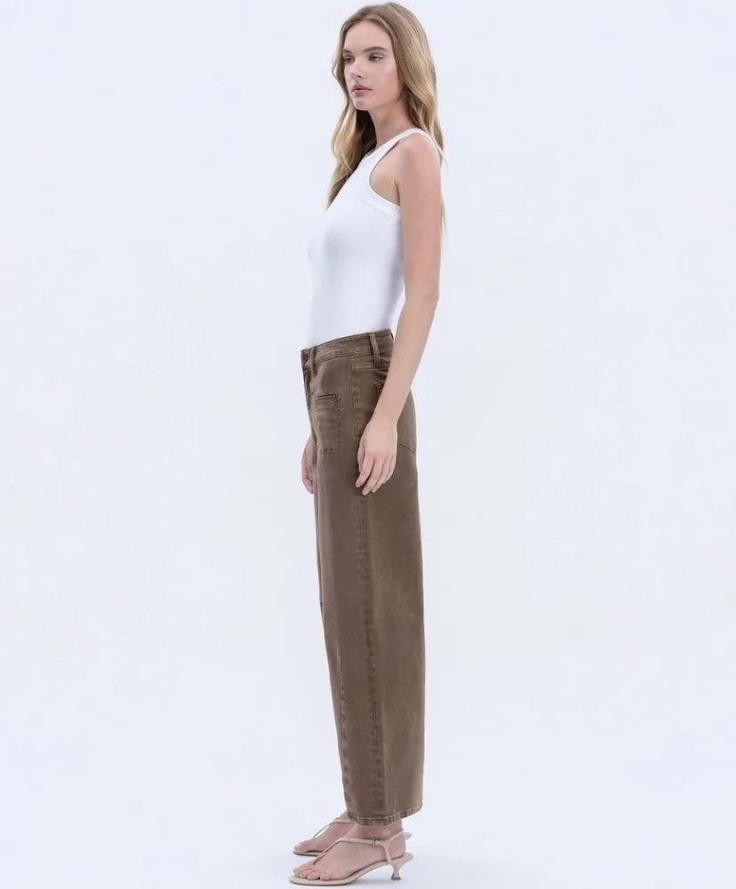 High Rise Barrel Khaki